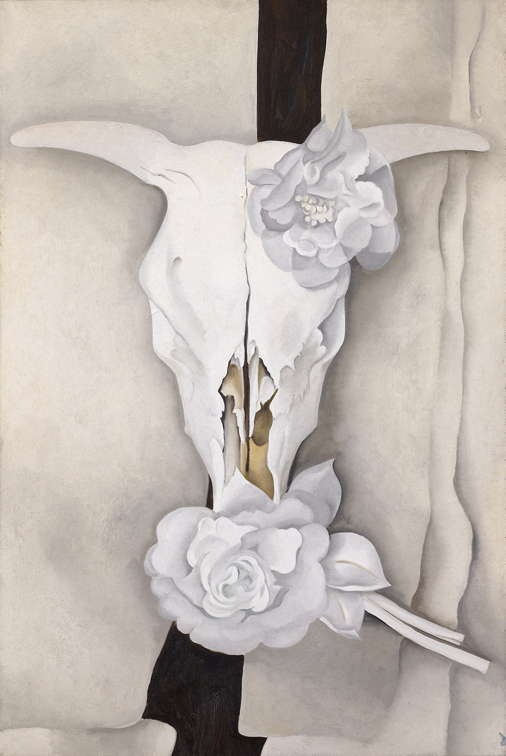 Cow's Skull with Calico Roses in Detail Georgia O'Keeffe